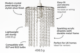 Crystal ceiling shade – modern silver design